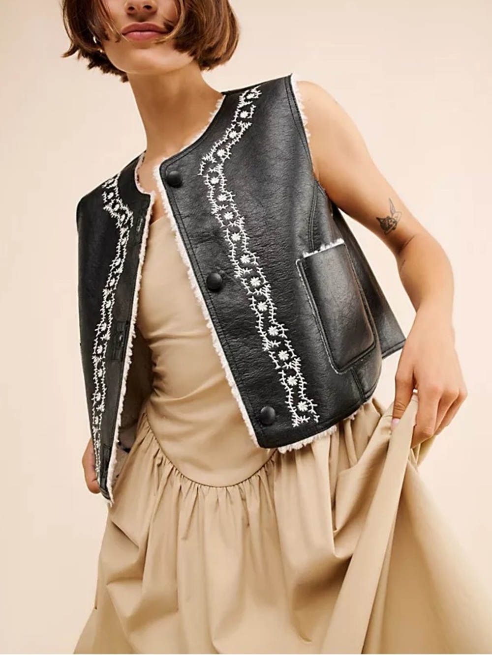 Free People Travelers Leather Vest